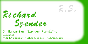 richard szender business card